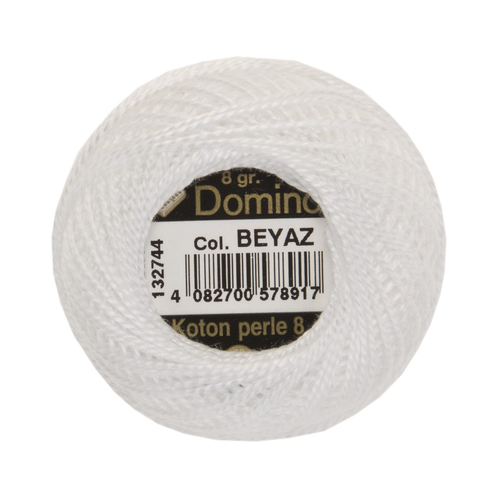 Domino Koton Perle 8gr Beyaz No:8 Nakış İpliği